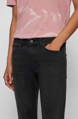 BOSS - Slim-fit jeans in grey stretch denim