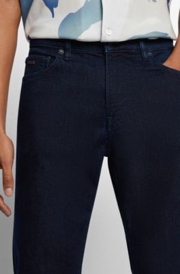 Dark-blue regular-fit jeans in stretch 