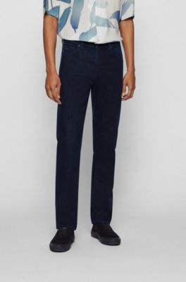 Dark-blue regular-fit jeans in stretch 