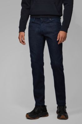 Dark-blue regular-fit jeans in stretch 