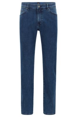 BOSS - Regular-fit jeans in mid-blue 