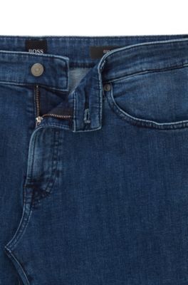 BOSS - Regular-fit jeans in mid-blue 