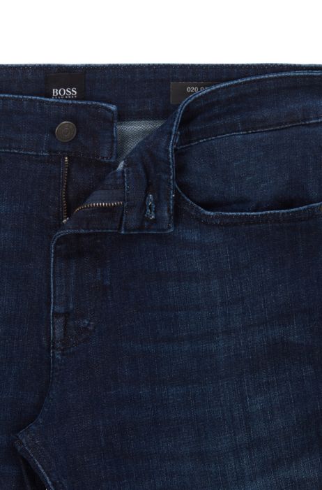 hver dag Maori Engager BOSS - Slim-fit jeans in dark-blue super-stretch denim