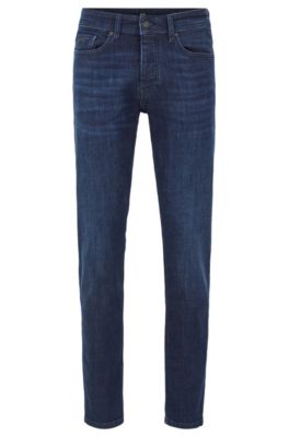 BOSS - Tapered-fit jeans in dark-blue 