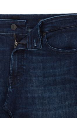BOSS - Regular-fit jeans in dark-blue denim
