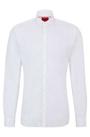 Extra-slim-fit shirt in cotton poplin with spread collar, Hugo boss