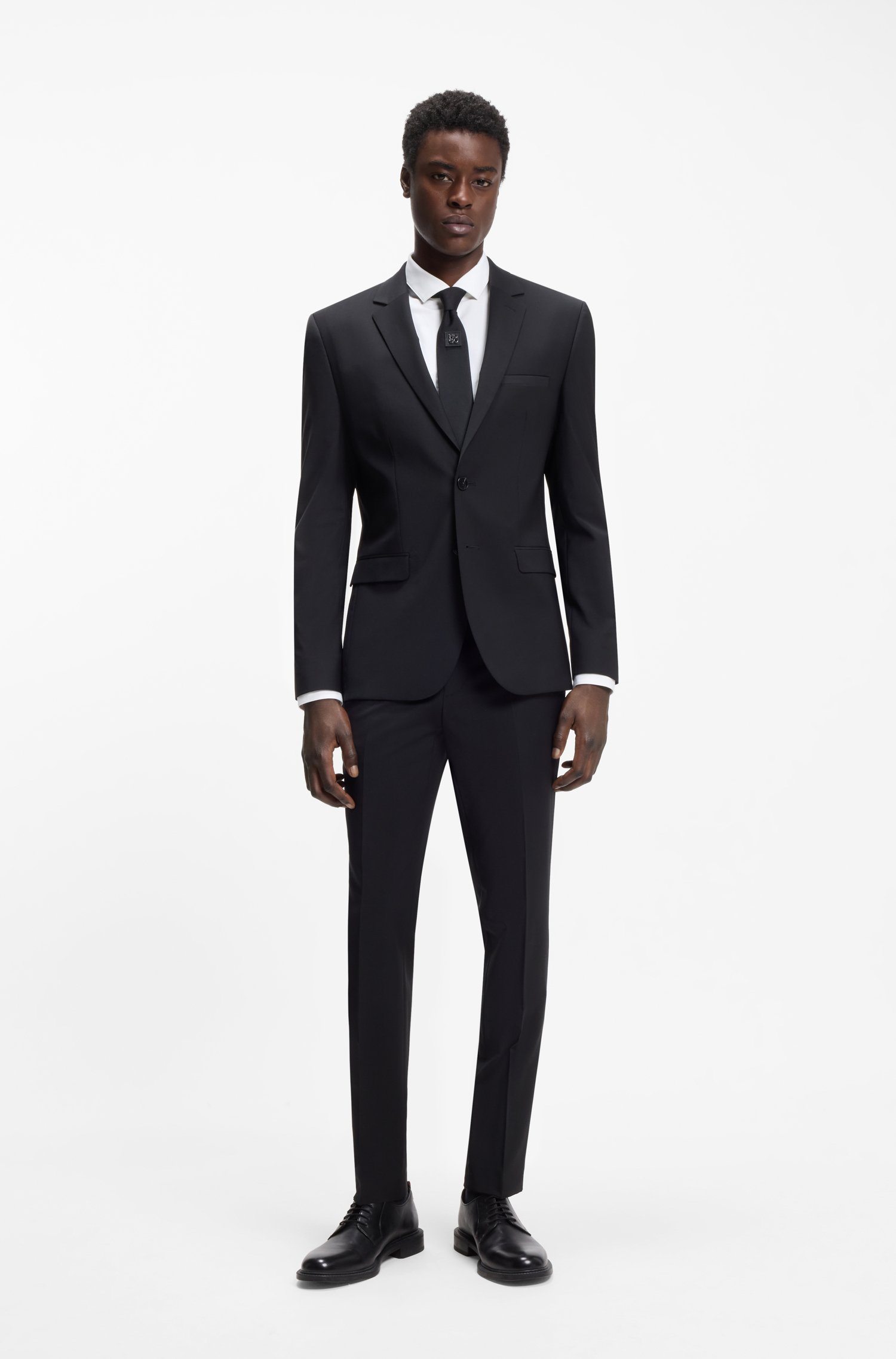 Hugo Extra-slim-fit shirt in cotton poplin with spread collar skjortor & blusar herr – bild 2