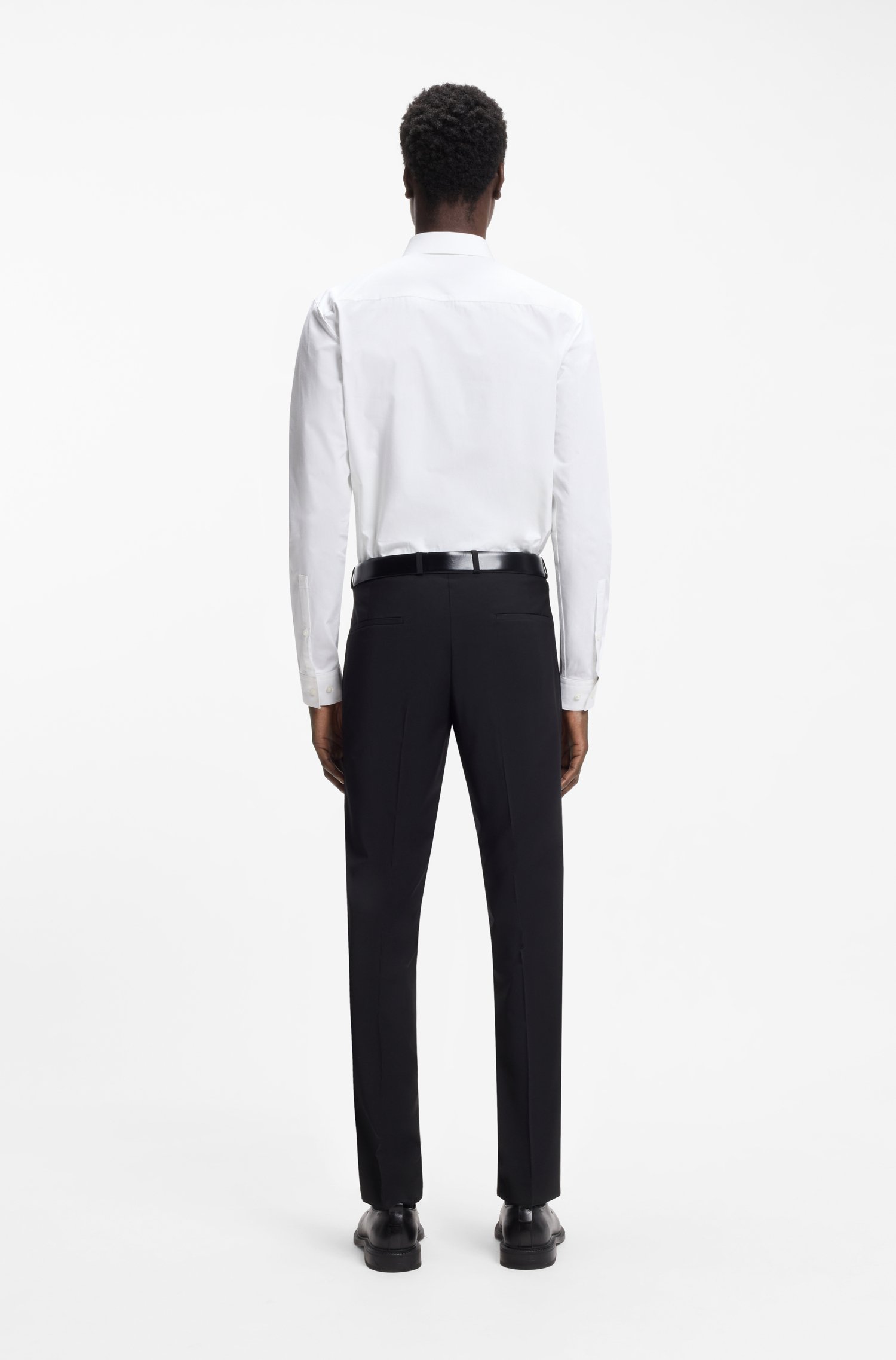 Hugo Extra-slim-fit shirt in cotton poplin with spread collar skjortor & blusar herr – bild 3