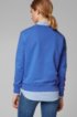 Cotton terry sweatshirt with three-dimensional metallic logo, Blue