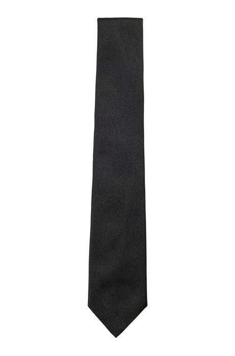 Italian-made tie in silk jacquard, Black