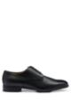 Italian-made Derby shoes in embossed leather, Black