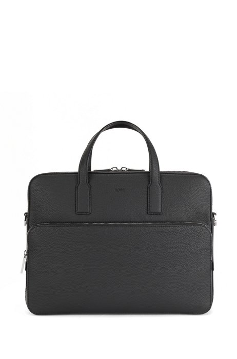 Document case in grained Italian leather, Black