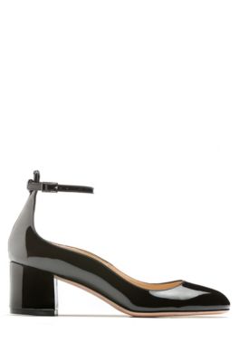 block heel pumps with ankle strap