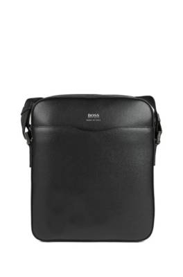 Hugo Boss Reporter Bag In Grained Palmellato Leather In Black | ModeSens