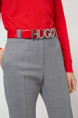 HUGO - Logo belt in Italian leather 