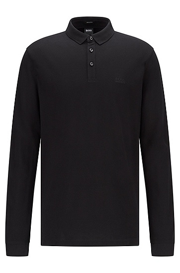 皮马棉珠地布常规版型 Polo 衬衫,  001_Black