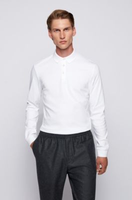 hugo boss long sleeve polo white