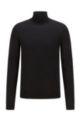 Turtleneck sweater in extra-fine Italian merino wool, Black