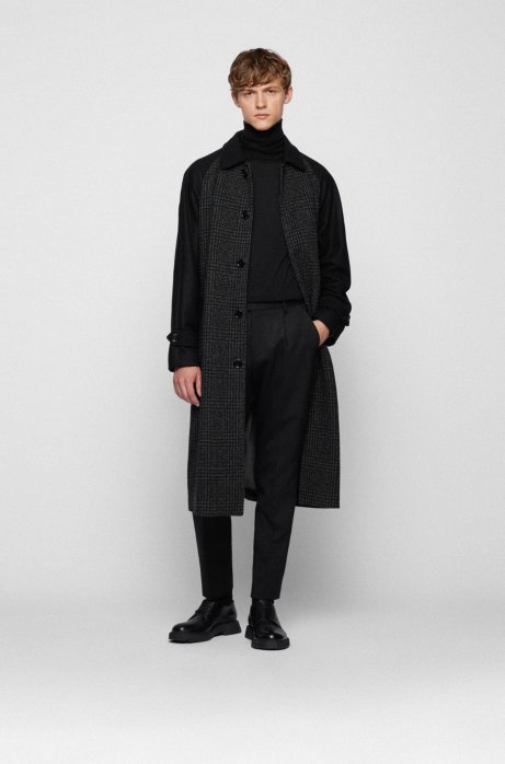 Boss Turtleneck Sweater In Extra Fine Italian Merino Wool