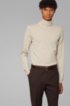 Turtleneck sweater in extra-fine Italian merino wool, Natural