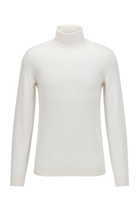 Monarch Dronning Withered BOSS - Turtleneck sweater in extra-fine Italian merino wool