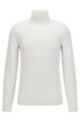 Turtleneck sweater in extra-fine Italian merino wool, White