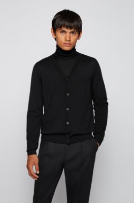 V-neck cardigan in extra-fine Italian 