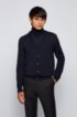 V-neck cardigan in extra-fine Italian merino wool, Dark Blue