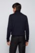 V-neck cardigan in extra-fine Italian merino wool, Dark Blue