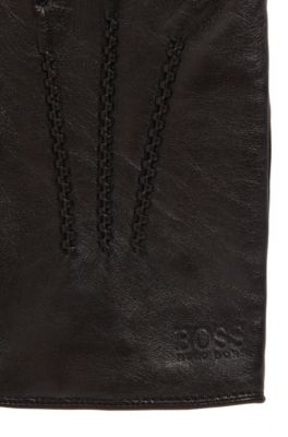 hugo boss leather gloves mens