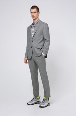 light grey slim fit suit
