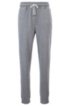 Cuffed loungewear trousers in double-faced melange fabric, Grey