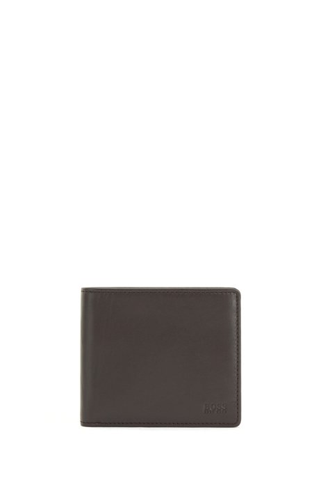 Billfold wallet in nappa leather with eight card slots, Dark Brown