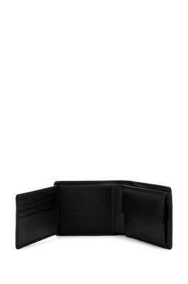 BOSS - Trifold wallet in nappa leather 