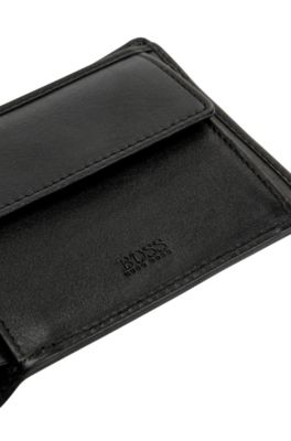 BOSS - Trifold wallet in nappa leather 