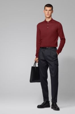 hugo boss merino wool polo shirt
