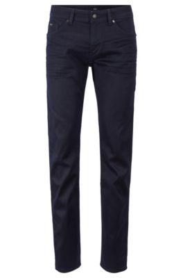 Slim-fit jeans in blue-black Italian denim