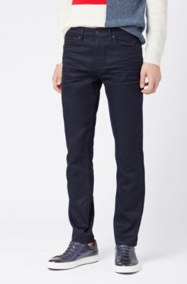 Slim-fit jeans in blue-black Italian denim