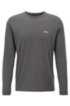 Long-sleeved cotton T-shirt with rubberised shoulder logo, Anthracite