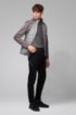 Long-sleeved cotton T-shirt with rubberised shoulder logo, Anthracite