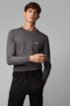 Long-sleeved cotton T-shirt with rubberised shoulder logo, Anthracite