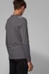 Long-sleeved cotton T-shirt with rubberised shoulder logo, Anthracite