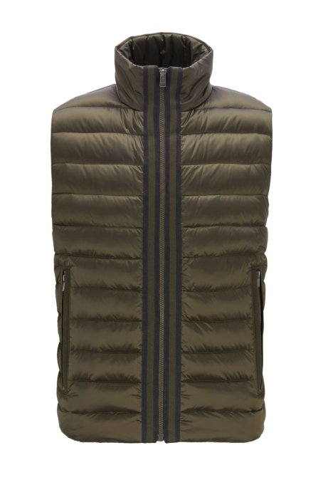 Down-filled gilet with water-repellent outer, Dark Green