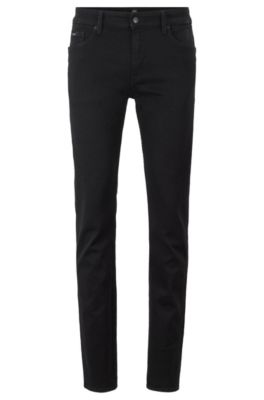 Slim-fit jeans in deep-black Italian 