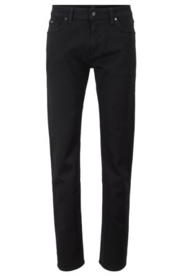 Regular-fit jeans in deep-black Italian 