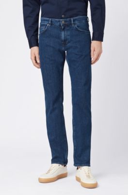 Regular-fit jeans in mid-blue Italian denim