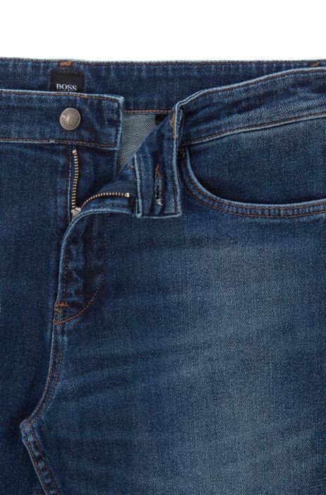 pad Ryg, ryg, ryg del slutningen BOSS - Slim-fit jeans in mid-washed Italian stretch denim