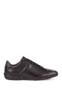 BOSS - Smooth-leather trainers with 