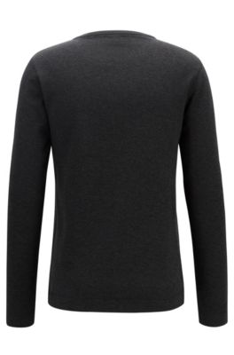 BOSS - Slim-fit long-sleeved T-shirt in waffle cotton