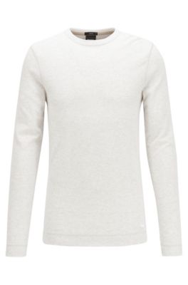 BOSS - Slim-fit long-sleeved T-shirt in waffle cotton